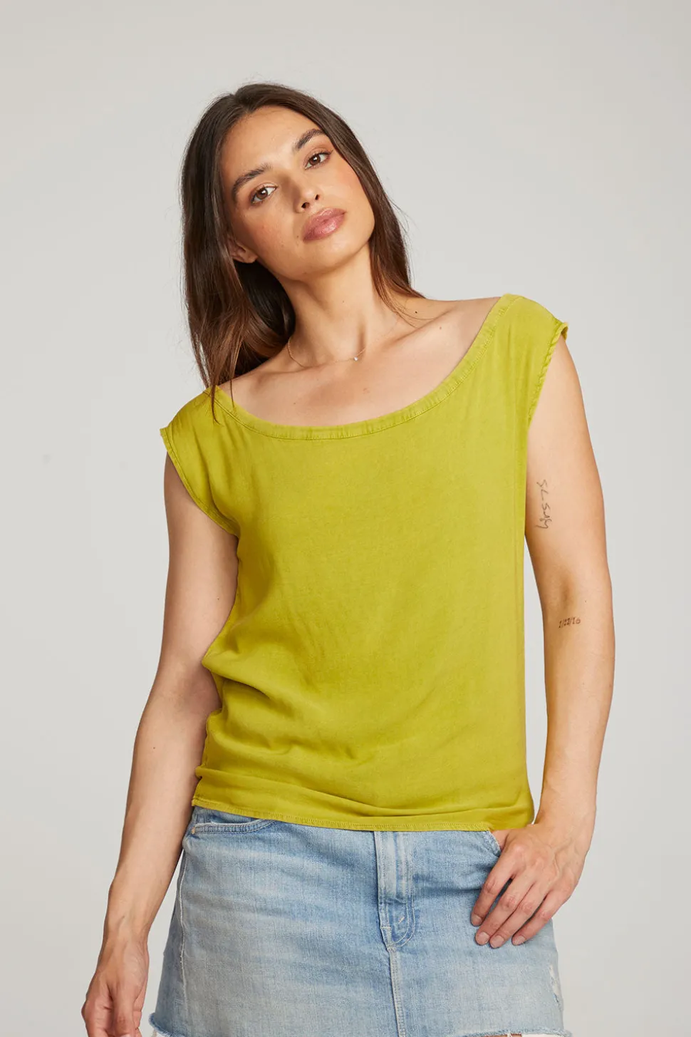 Chaser Brand Sleeveless Citron Dolman Tee Flash Sale