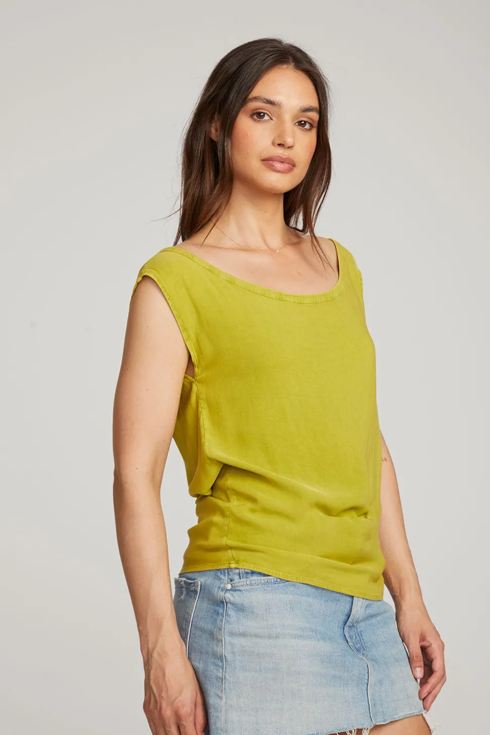 Chaser Brand Sleeveless Citron Dolman Tee Flash Sale