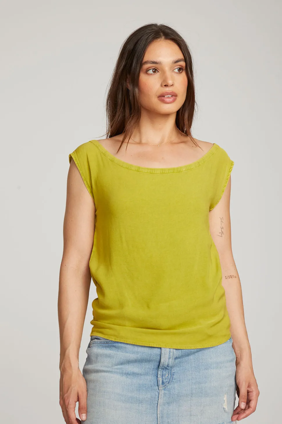 Chaser Brand Sleeveless Citron Dolman Tee Flash Sale