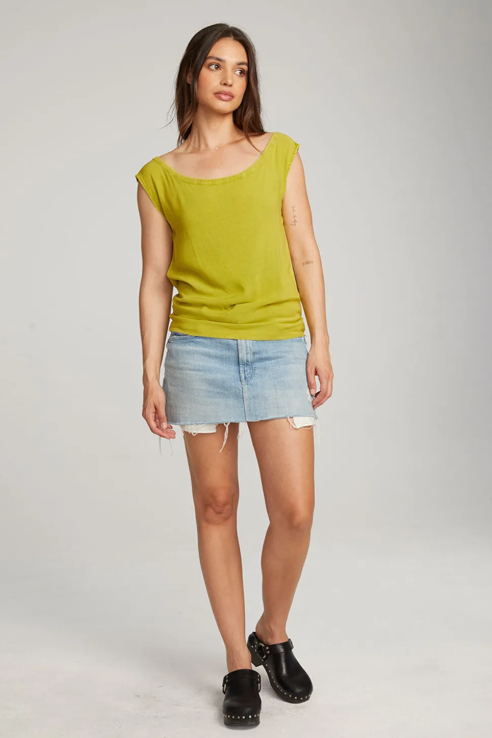 Chaser Brand Sleeveless Citron Dolman Tee Flash Sale