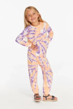 Chaser Brand Slim Peach Lavender Tie Dye Girls Slouchy Pant Shop