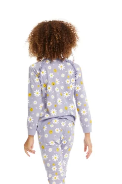 Chaser Brand Smiley Daisies Long Sleeve Ruffle Top Online