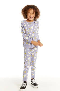 Chaser Brand Smiley Daisies Long Sleeve Ruffle Top Online