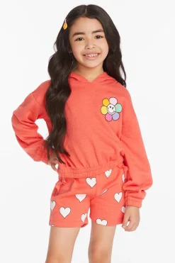 Chaser Brand Smiley Flower & Hearts Girls Pullover Hoodie Store