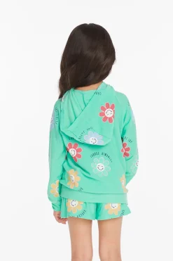 Chaser Brand Smiley Flower Girls Zip-up Hoodie Store