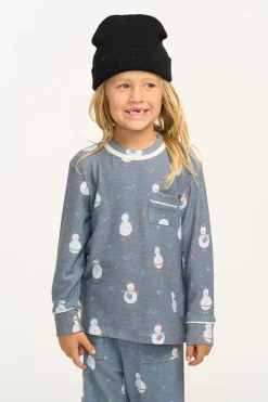 Chaser Brand Snowman Fun Long Sleeve Pocket Shirt Online