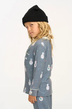 Chaser Brand Snowman Fun Long Sleeve Pocket Shirt Online