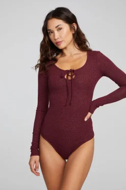 Chaser Brand Spelly Wine Red Bodysuit Discount