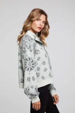Chaser Brand Stella Matcha Half Zip Pullover Flash Sale