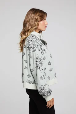 Chaser Brand Stella Matcha Half Zip Pullover Flash Sale