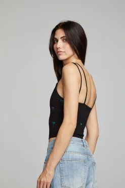 Chaser Brand Strand Crop Top - Black Onyx Best