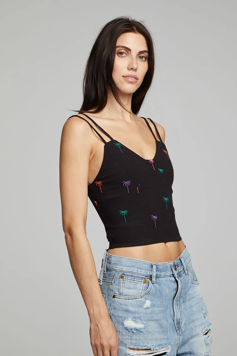 Chaser Brand Strand Crop Top - Black Onyx Best