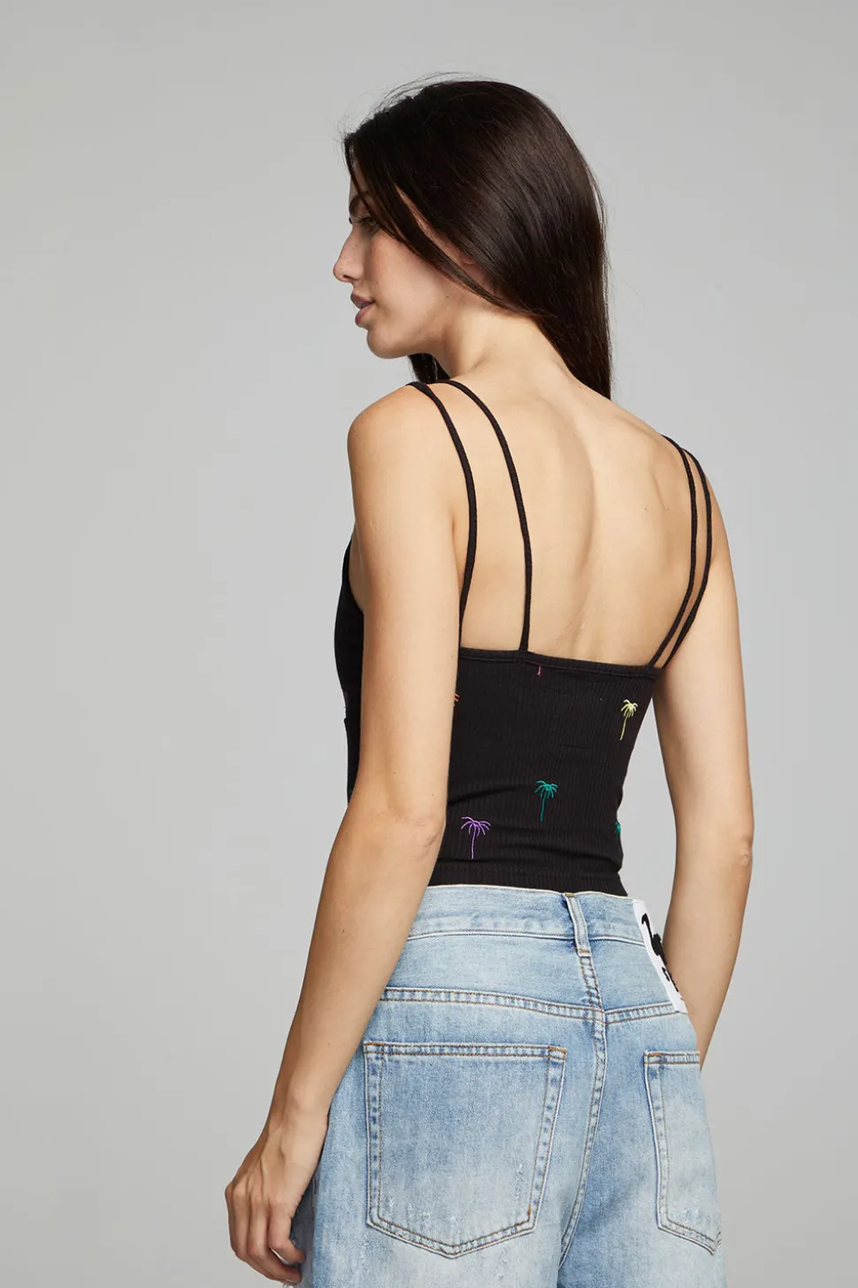 Chaser Brand Strand Crop Top - Black Onyx Best