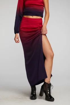 Chaser Brand Stretch Silky Woven Midi Skirt Hot