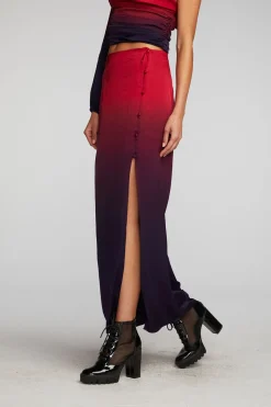 Chaser Brand Stretch Silky Woven Midi Skirt Hot