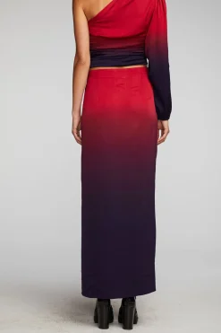 Chaser Brand Stretch Silky Woven Midi Skirt Hot