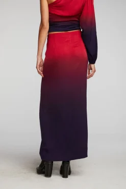 Chaser Brand Stretch Silky Woven Midi Skirt Hot