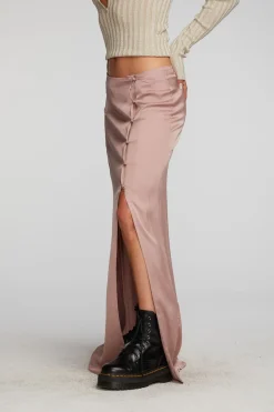 Chaser Brand Stretch Silky Woven Midi Skirt Clearance