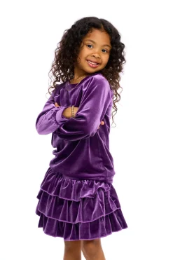 Chaser Brand Stretch Velvet Blouson Sleeve Raglan Flash Sale