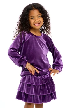 Chaser Brand Stretch Velvet Blouson Sleeve Raglan Flash Sale