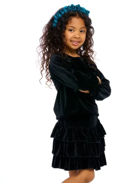 Chaser Brand Stretch Velvet Blouson Sleeve Raglan Clearance
