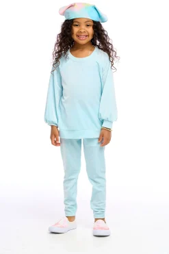 Chaser Brand Stretch Velvet Blouson Sleeve Raglan Fashion