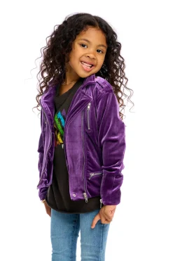 Chaser Brand Stretch Velvet Moto Jacket Sale