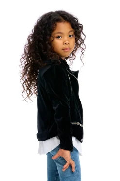 Chaser Brand Stretch Velvet Moto Jacket Hot