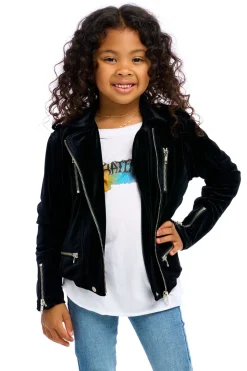 Chaser Brand Stretch Velvet Moto Jacket Hot