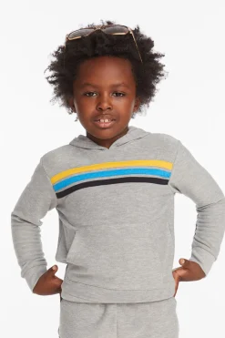 Chaser Brand Striped Heather Grey Boys Pullover Hoodie Cheap