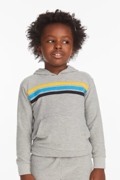 Chaser Brand Striped Heather Grey Boys Pullover Hoodie Cheap