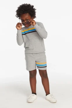 Chaser Brand Striped Heather Grey Boys Pullover Hoodie Cheap