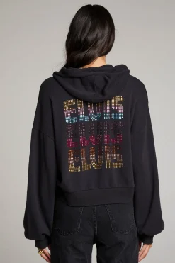 Chaser Brand Sun Records Studded Elvis Zip Up Hoodie Flash Sale