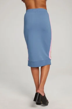 Chaser Brand Sundance Vintage Blue Midi Skirt Fashion