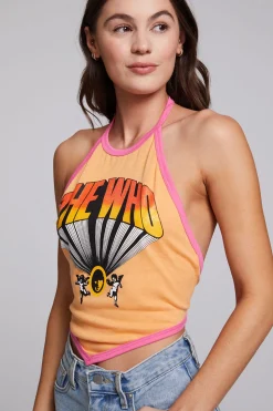 Chaser Brand The Who Keith Moon Wallflower Halter Top Discount