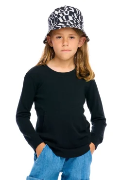 Chaser Brand Thermal Long Sleeve Crew Neck Shirttail Tee With Kanga Pocket Cheap