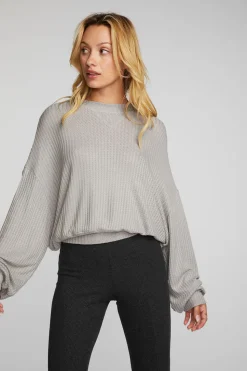Chaser Brand Thermal Waffle Long Sleeve Pullover Best Sale