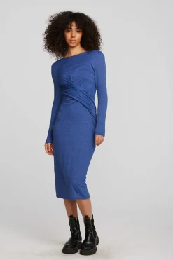 Chaser Brand Triblend Corset Wrap Midi Dress Flash Sale