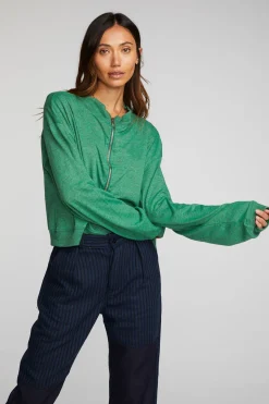 Chaser Brand Triblend Half Zip Pullover With Rib Best