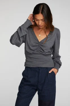 Chaser Brand Triblend V-neck Long Sleeve Blouse Store