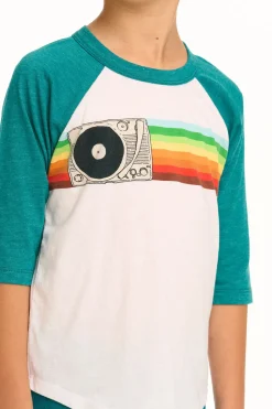 Chaser Brand Turntable Rainbow Recycled Vintage Jersey Baseball Tee Fashion