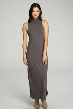 Chaser Brand Turtle Neck Tank Maxi Dress With Side Slits Sale