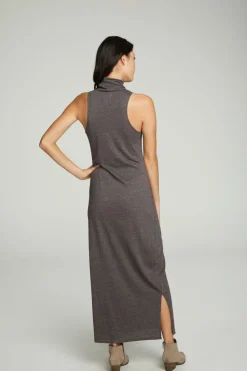 Chaser Brand Turtle Neck Tank Maxi Dress With Side Slits Sale
