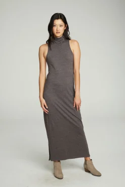 Chaser Brand Turtle Neck Tank Maxi Dress With Side Slits Sale
