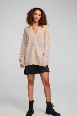 Chaser Brand Vibe Fairfax Stripe Cardigan Cheap