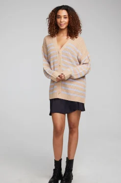 Chaser Brand Vibe Fairfax Stripe Cardigan Cheap