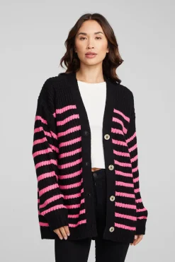 Chaser Brand Vibe Melrose Stripe Cardigan Cheap