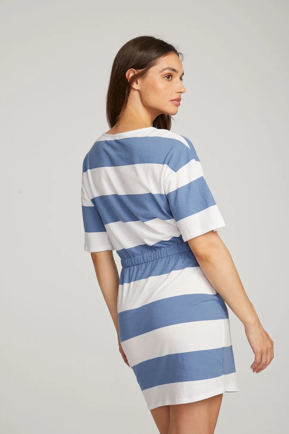 Chaser Brand Villa Vintage Blue Stripe Mini Dress Discount