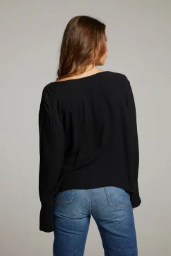 Chaser Brand Warren Licorice Blouse Discount