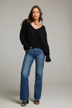 Chaser Brand Warren Licorice Blouse Discount